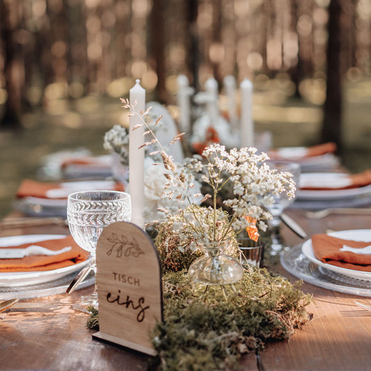 TISCHNUMMERN - AUFSTELLER AUS EICHE