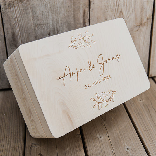 HOLZKISTE "HOCHZEIT" 30 x 20 x 14 CM