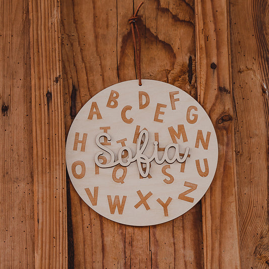 ABC SCHILD MIT 3D NAME